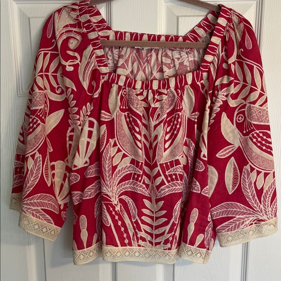 Rachel Zoe Pink and Cream Patterned Blouse - Picture 1 of 1